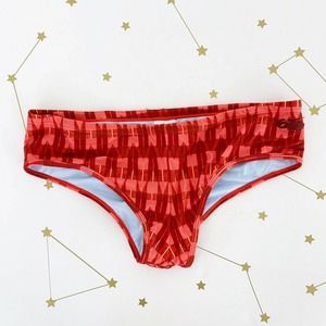 Nike • Red Orange Printed Boy Short Bikini Bottoms